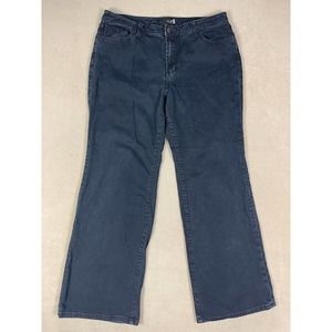 Seven7 Studio Flare Leg Womens‎ 16 Jeans Dark Blue Denim Stretch High Rise